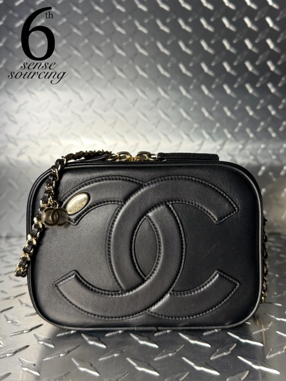 Chanel 2019 CC Mania Mini Chain Camera Bag in Black GHW